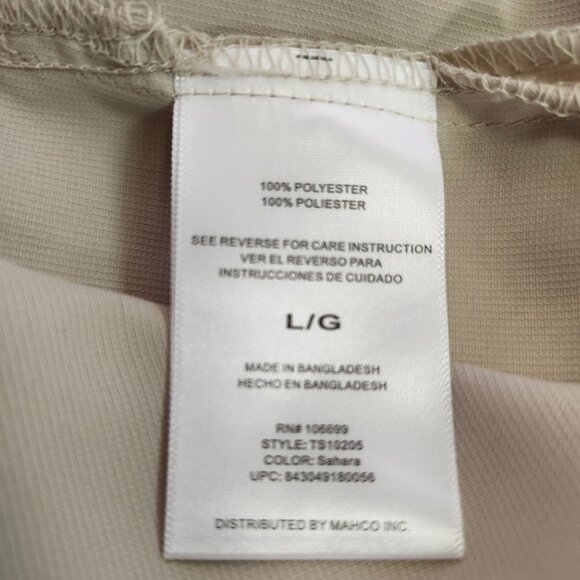 Realtree Long Sleeve Fishing Guide Shirt Light Beige Men's Size L  2199 - Picture 6 of 11